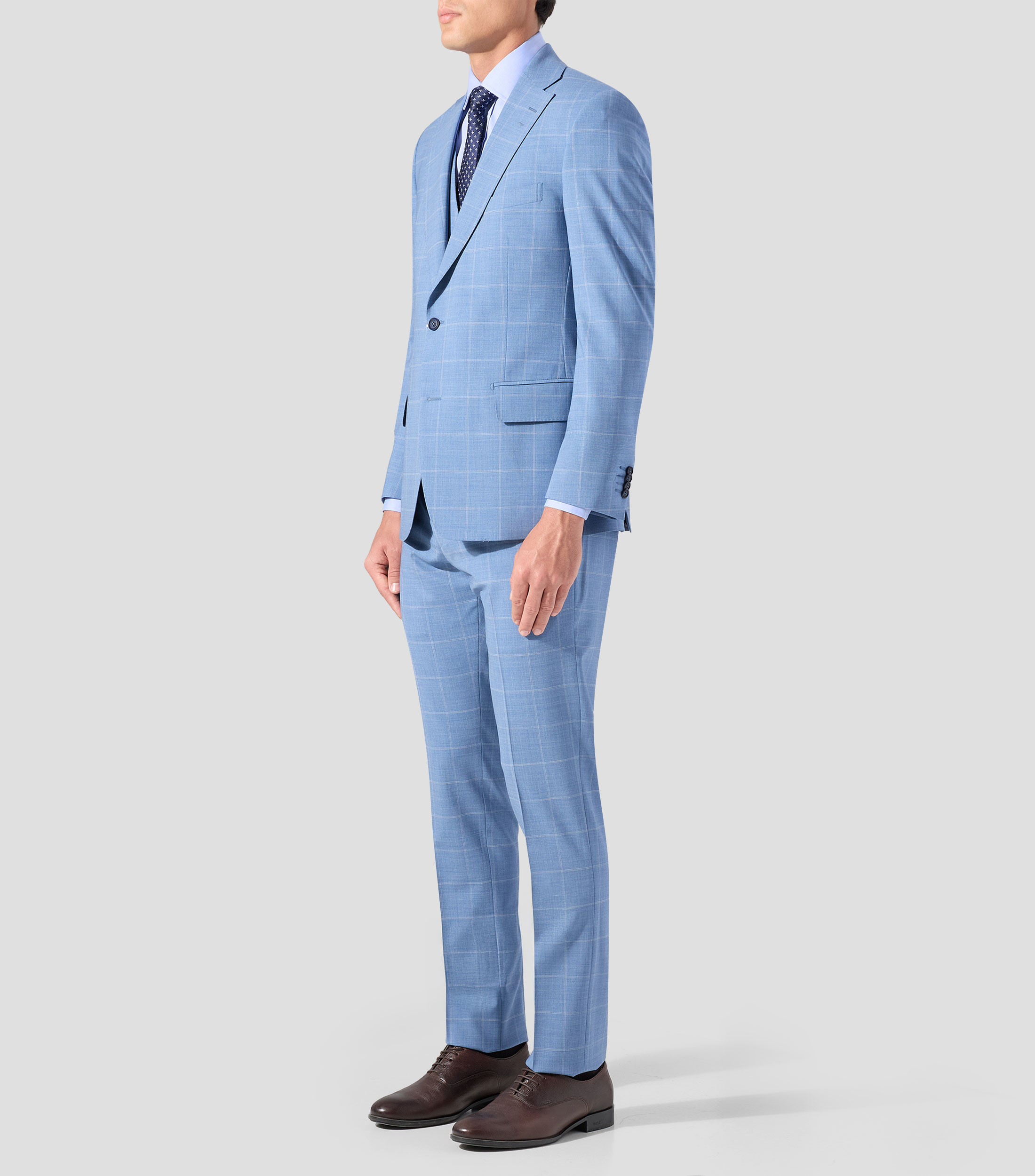 Traje corte regular 3 piezas a cuadros Hombre